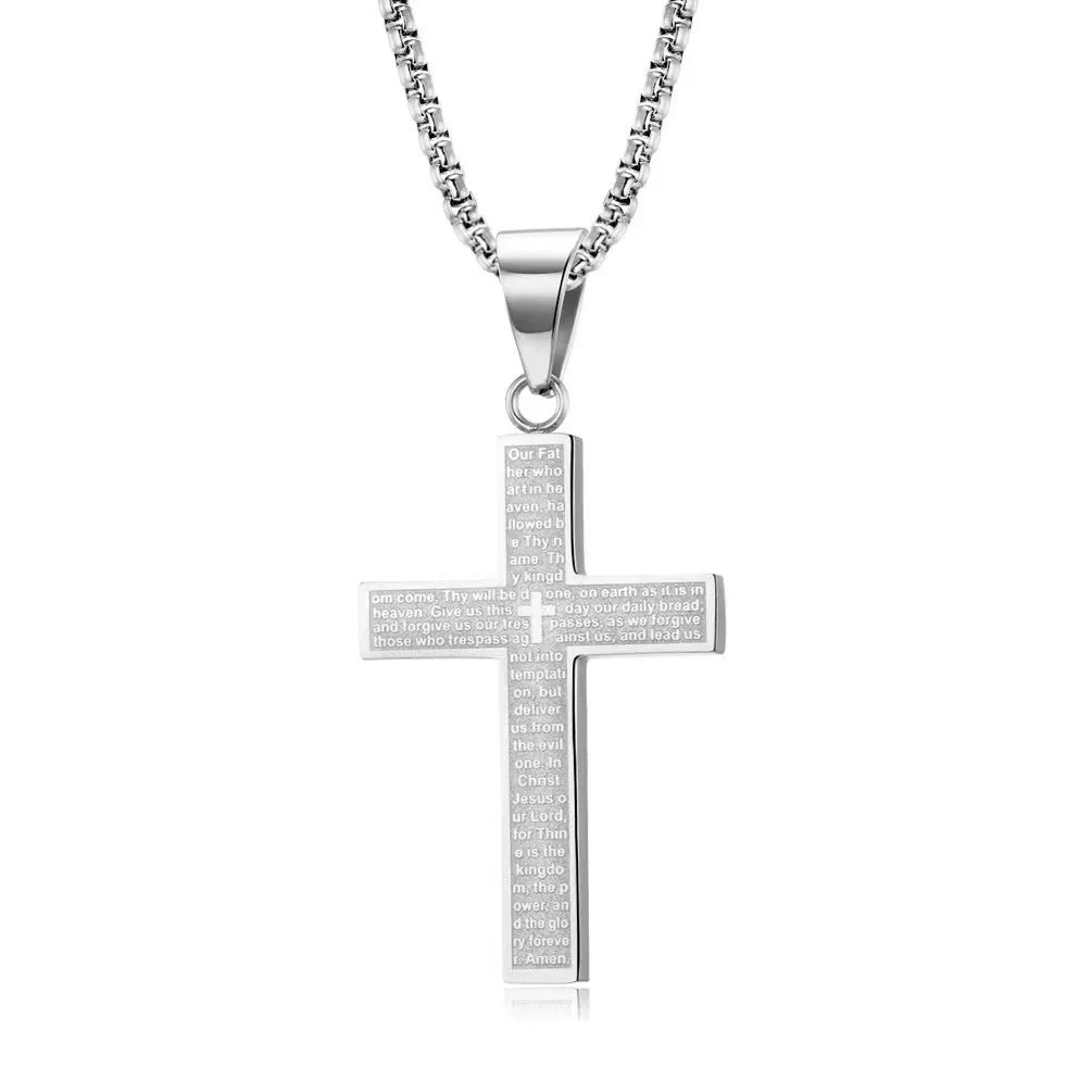 Cross Pendant Necklace – Unisex Snake Chain, Trendy European Style