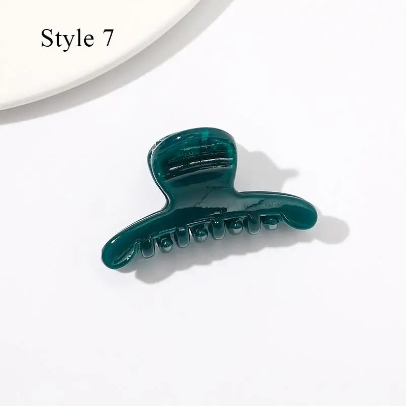 Mini Jelly Color Hair Claw Clip – Geometric Acrylic Shark Clip for Women & Girls