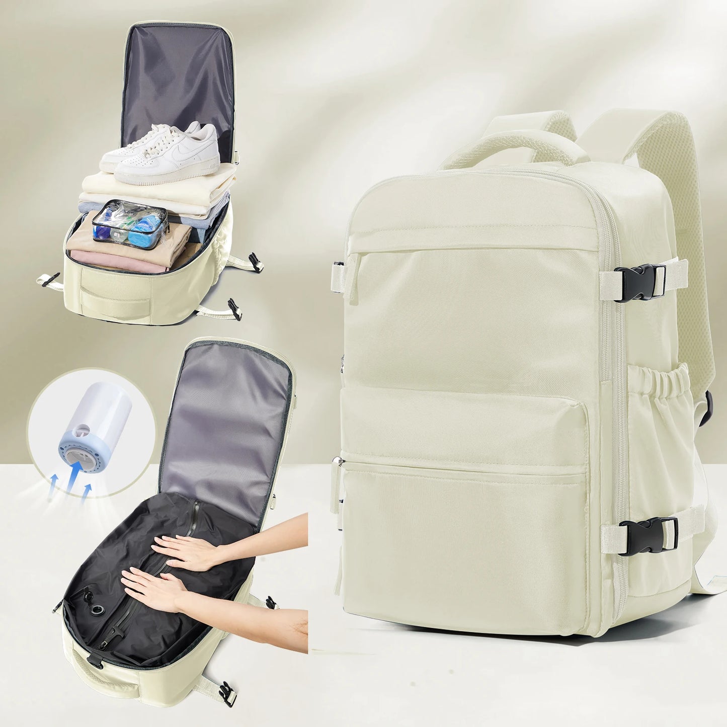 Vacuum Compression Backpack Travel Bag for Men – Space-Saving & Lightweight