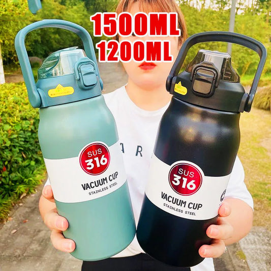 1500ML Stainless Steel Thermo Bottle – Large Capacity Portable Thermal Tumbler