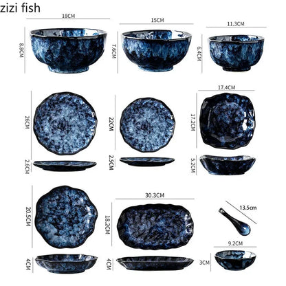 Creative Irregular Ceramic Tableware Set – Soup Bowl, Salad Bowl, Dessert & Fish Plate