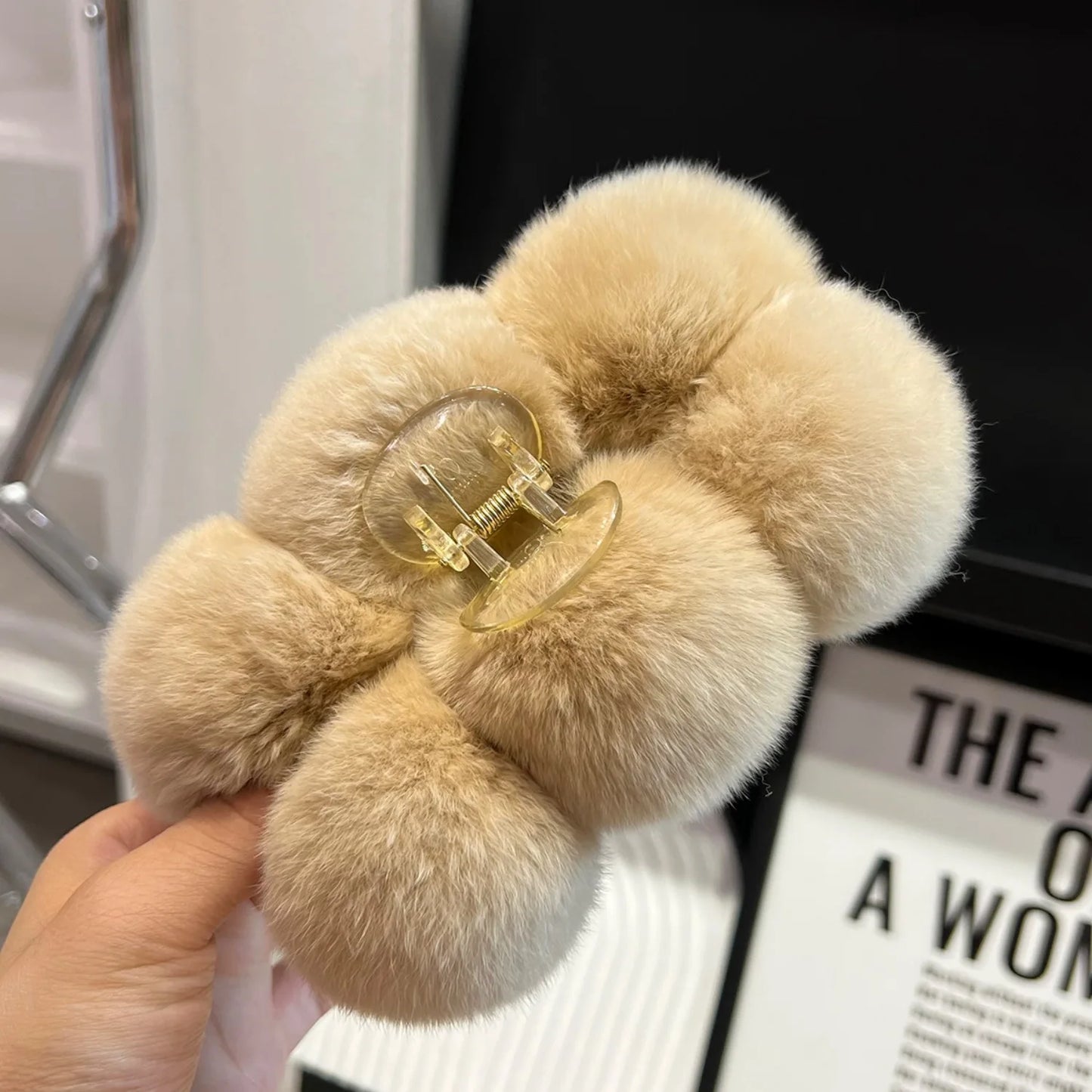 Furry Korean Hair Claw Clip – Fashion Barrette for Women