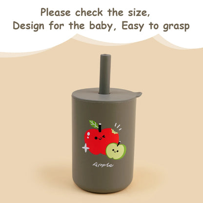 Baby Feeding Straw Cup – Anti-Hot Leakproof Silicone Toddler Water Bottle