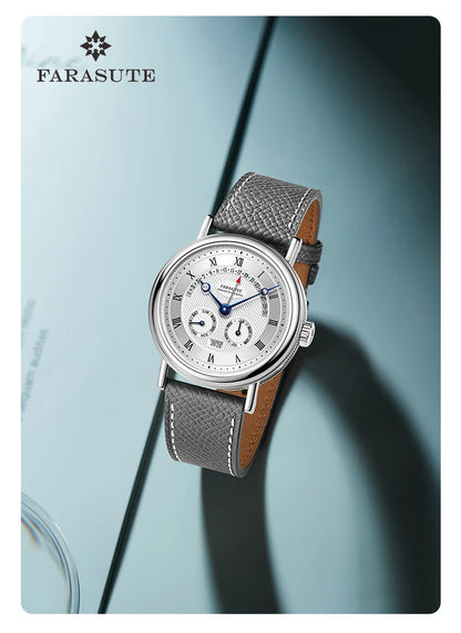 FARASUTE Men's Automatic Mechanical Watch – Flyback Seagull Movement, Sapphire Crystal