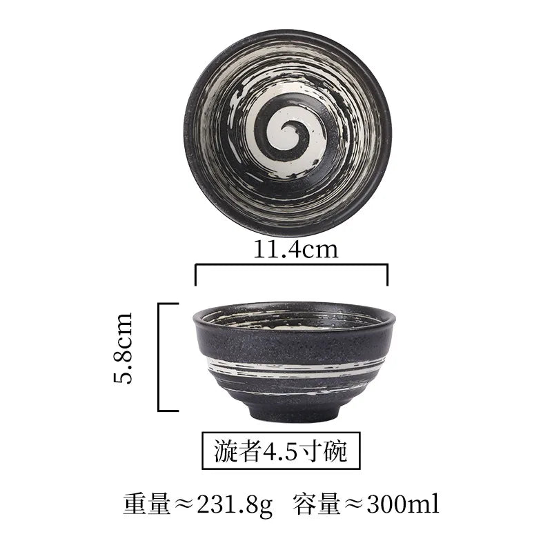 4.5inch Japanese Ceramic Rice Bowl Porcelain Dishes Pretty Restaurant Table Top items Soup Noodles Sauce Bowls Dinnerware