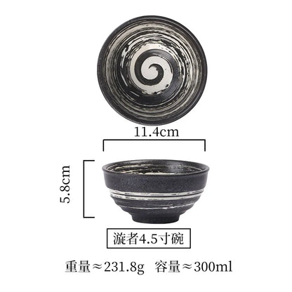 4.5-Inch Japanese Ceramic Rice Bowl – Porcelain Soup, Noodle & Sauce Dinnerware