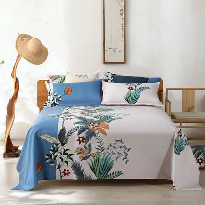 Modern Polyester Cotton Flat Bed Sheet – Soft Bed Linen for Single, Queen & King Size (No Pillow Covers)