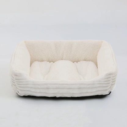 Plush Square Pet Bed - Calming Sofa Cushion for Cats & Small/Medium Dogs - BeeTrendyShop.COM