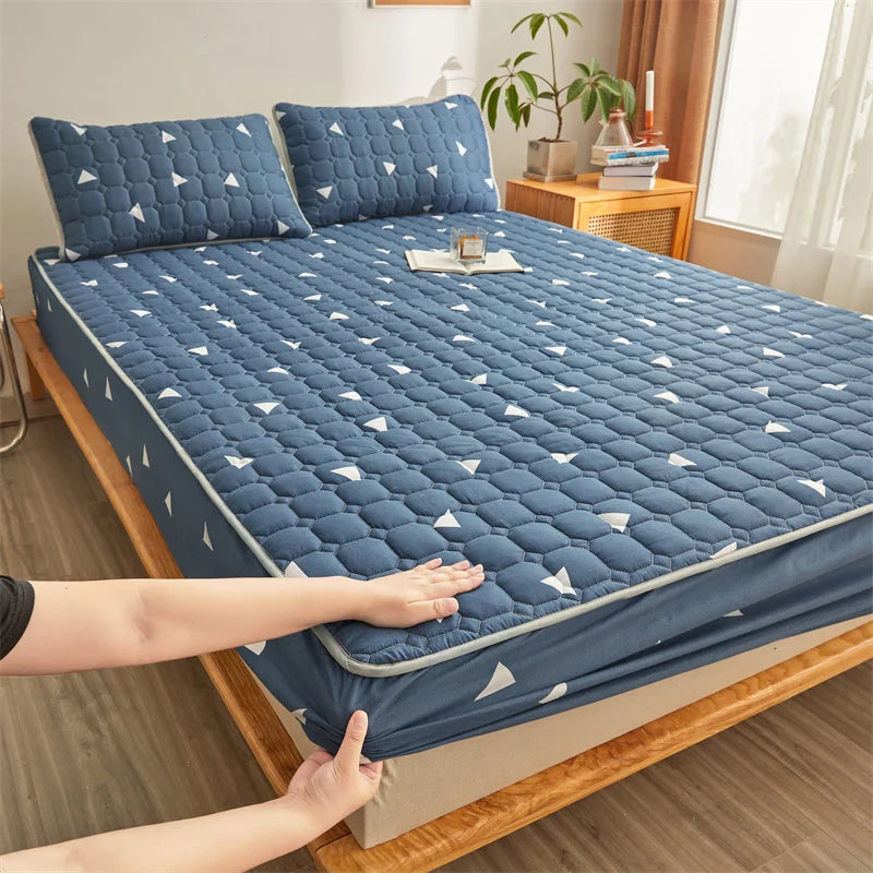Couple Double Elastic Fitted Bed Sheet – Mattress Cover 140/160x200 Queen Size Bed Linen