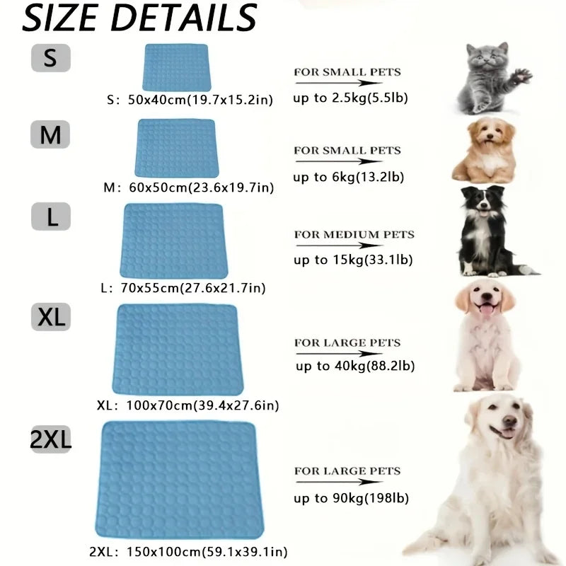 Summer Cooling Mat for Dogs & Cats - Extra Large Pet Cooling Pad