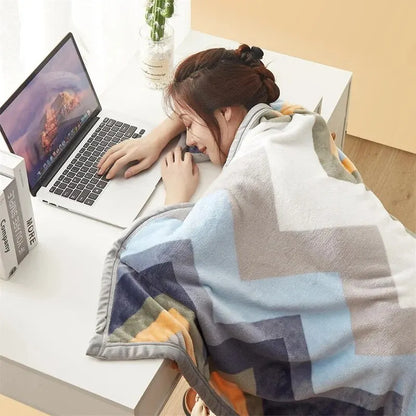 Extra Soft Flannel Blanket Thickened Nap Air Conditioning Blanket - BeeTrendyShop.COM