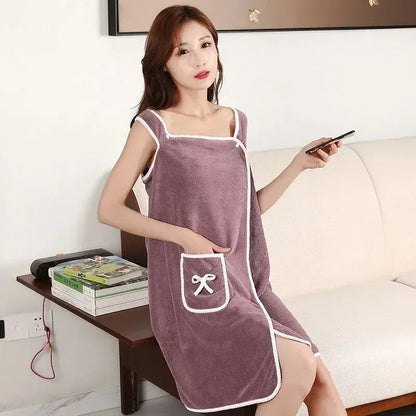Womens Bath Towels Girls Wearable 140*85Cm Fast Drying Bathing Beach Spa Bathrobes Wash Clothing, Shower Bath And Gym Towel - BeeTrendyShop.COM