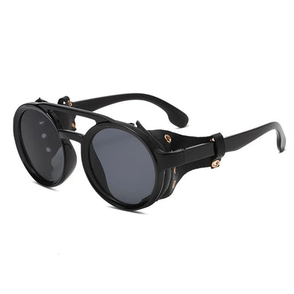 Retro Vintage Round Sunglasses – UV400 Leather Goggles Anti-Wind Unisex 8 Colors