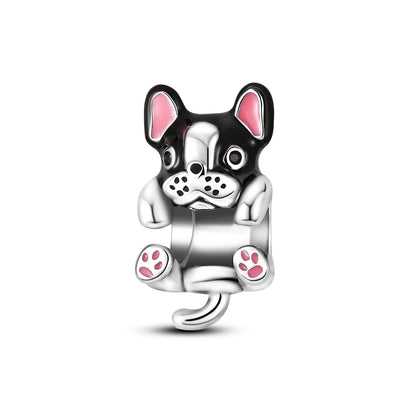 Silver Cute Animal Charm Bead – Penguin & Avocado Dangle Pendant for Bracelets