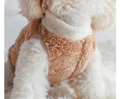 Cozy Bear Fleece Vest for Dogs & Cats - Winter Pet Apparel with Leash Buckle - BeeTrendyShop.COM