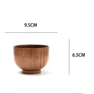 Japanese Jujube Wood Round Soup Bowl – Large Creative Children's Rice & Tableware Bowl