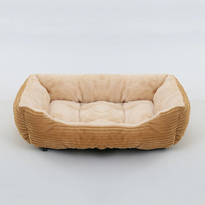 Plush Square Pet Bed - Calming Sofa Cushion for Cats & Small/Medium Dogs - BeeTrendyShop.COM