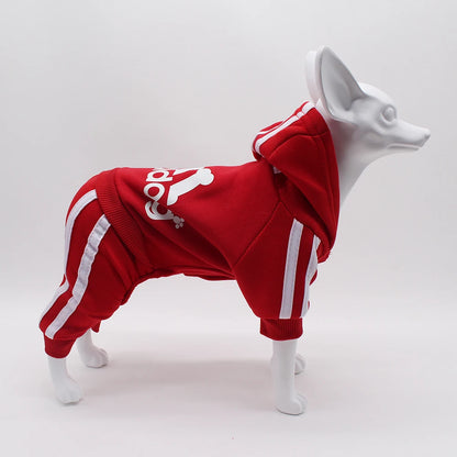 Adidog Dog Jumpsuit – Sports Hoodie Suit for Small Dogs | Chihuahua, Terrier & Beagle | 7 Colors