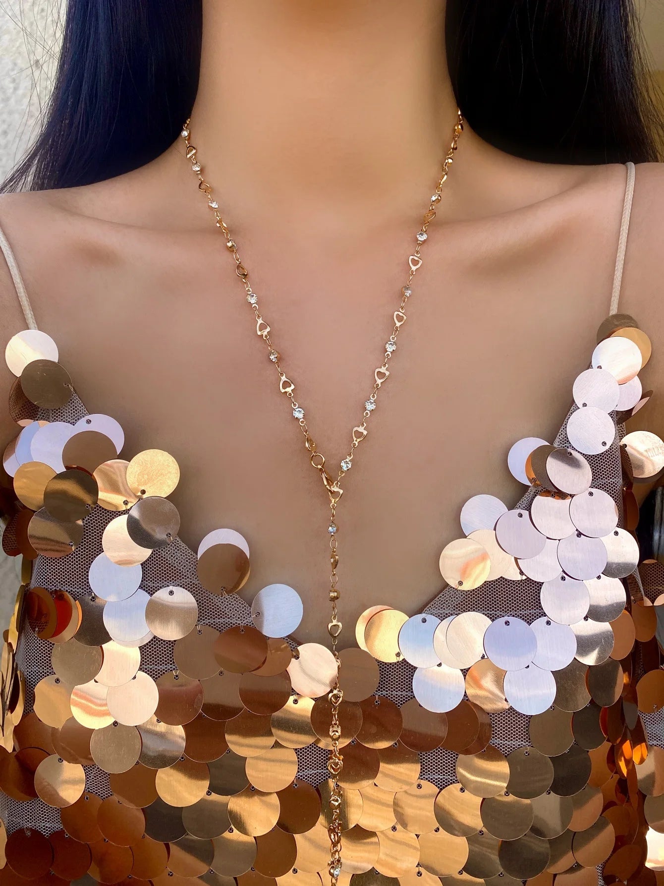 Bohemian Y-Shaped Necklace for Women – Y2K Metal Clavicle Chain Choker