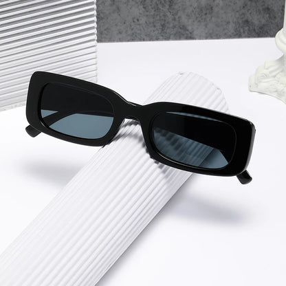 Small Rectangle Sunglasses – Retro Black UV400 for Driving & Fishing
