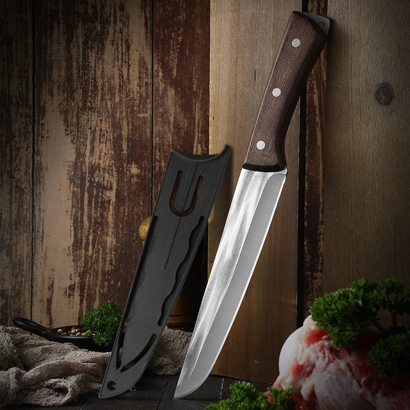 Forged Kitchen Boning & Fillet Knife – Chef Slicing Knife for Fishing & Grilling