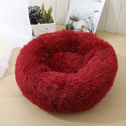 Self-Warming Round Pet Bed - Plush, Non-Slip Mat for Cats & Dogs - BeeTrendyShop.COM