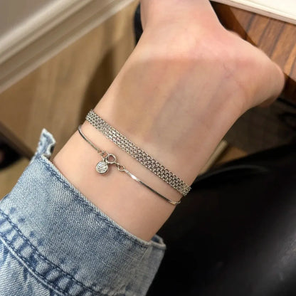 925 Sterling Silver Milan Chain Bracelet – Classic Charm Bracelet for Women & Couples