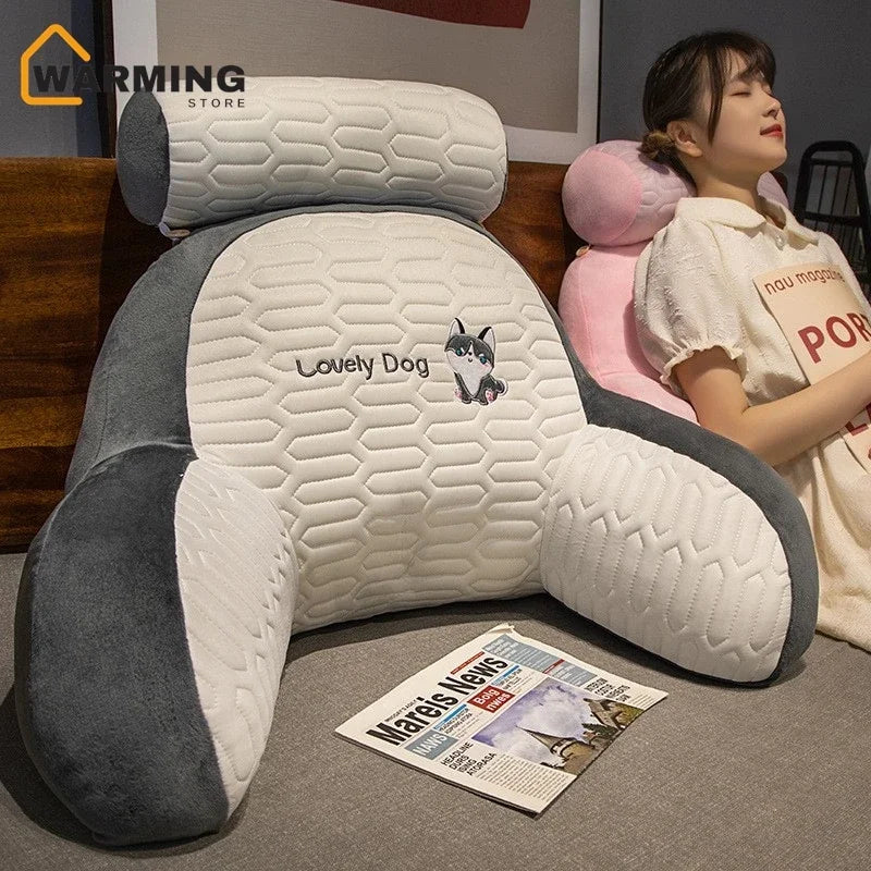 Cute Animal Cartoon Headboard Backrest Cushion – Soft PU Foam Sofa & Bed Reading Pillow | 60x40 & 70x50cm