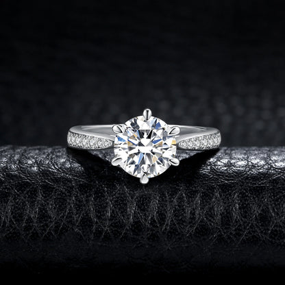 925 Sterling Silver Moissanite Engagement Ring – D Color 1-3ct for Women
