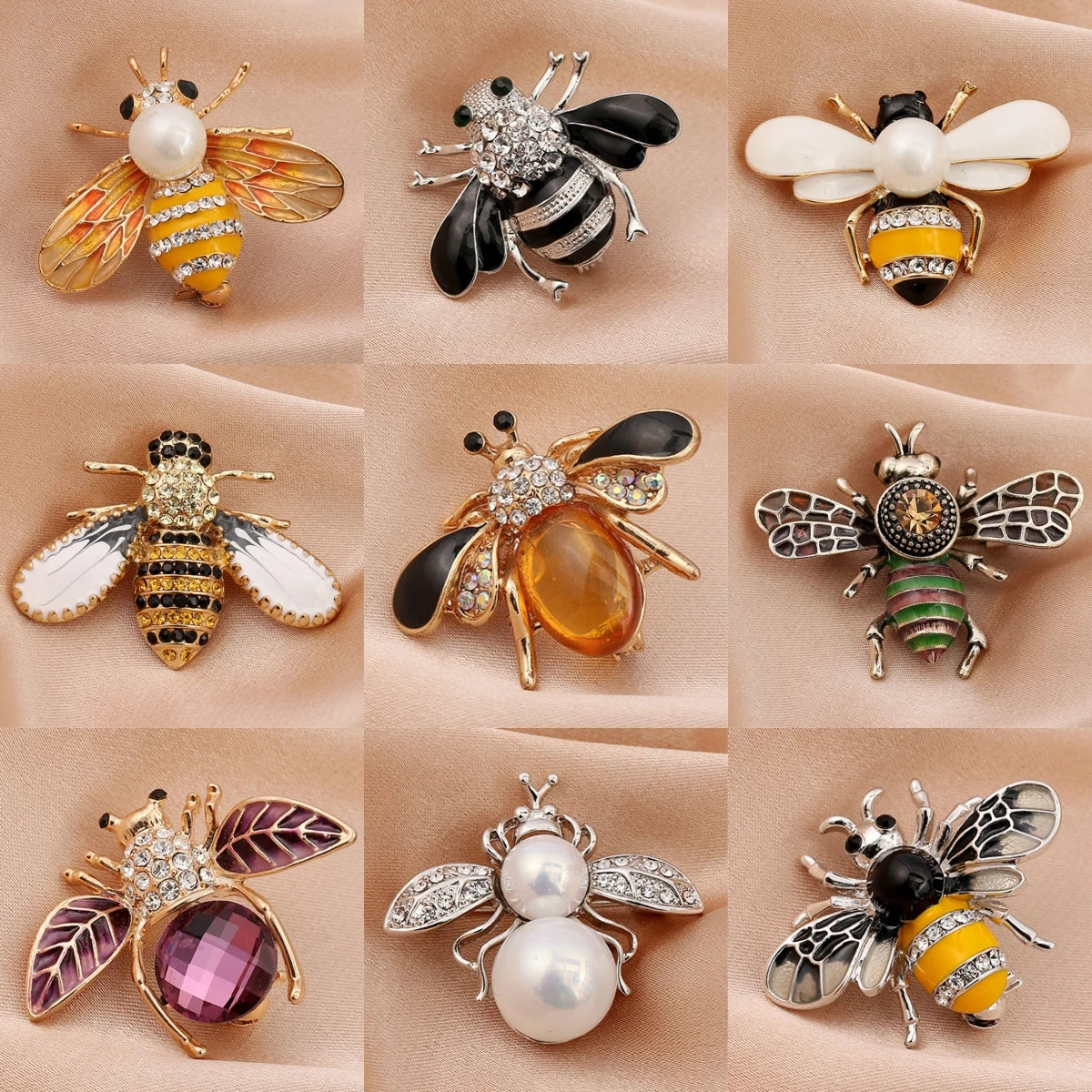 Bee Brooch Pin – Zinc Alloy Rhinestone | Women's Fashion Jewelry