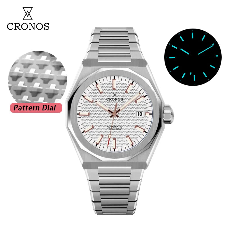Cronos Luxury Men Watch For Men 39mm Skyline PT5000 SW200 Movement Automatic Wristwatches Sapphire 10ATM See-through Back L6028M