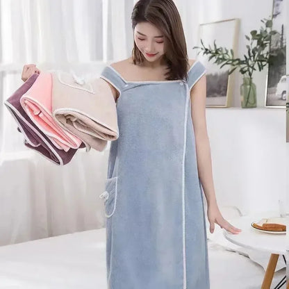 Womens Bath Towels Girls Wearable 140*85Cm Fast Drying Bathing Beach Spa Bathrobes Wash Clothing, Shower Bath And Gym Towel - BeeTrendyShop.COM