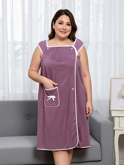 Womens Wearable Bath Towel 90x150cm – Fast-Dry Bathrobe Wrap for Beach, Spa & Gym