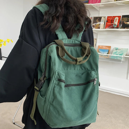 Canvas Backpack Vintage School Bag