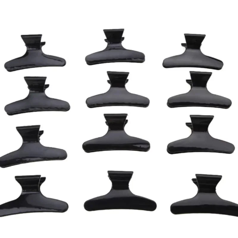 12Pcs Pro Barber Styling Hair Clips Set – Sectioning Clamps for Salon & Home