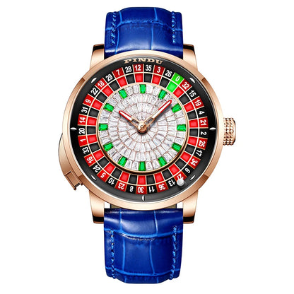 PINDU Gambling Series Automatic Mechanical Watch – Roulette Poker Dial, Unique Design
