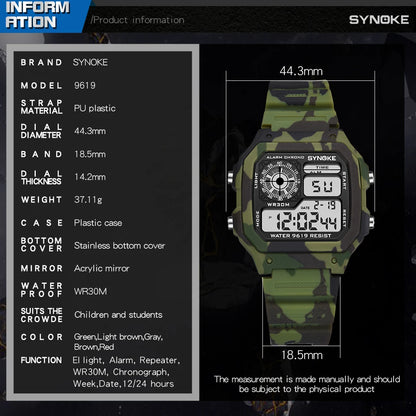 SYNOKE Multifunctional Digital Sport Watch Men Camouflage Waterproof Mens Wristwatches Fashion Retro Male Watches reloj hombre - BeeTrendyShop.COM