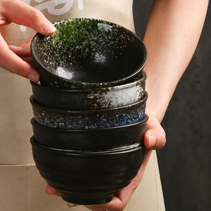 4.5-Inch Japanese Ceramic Rice Bowl – Porcelain Soup, Noodle & Sauce Dinnerware