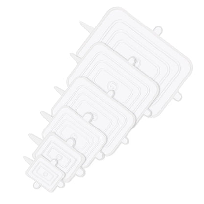 6-Piece Square Silicone Stretch Lids – Reusable Food Packaging Elastic Bowl Covers