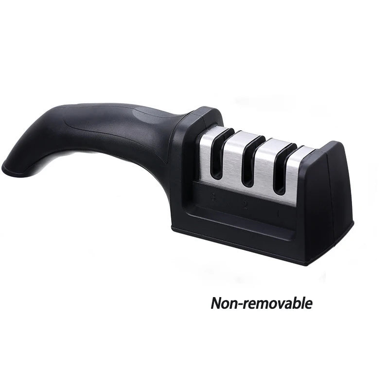 Handheld 3-Stage Knife Sharpener – Multi-Function Quick Sharpening Tool with Non-Slip Base