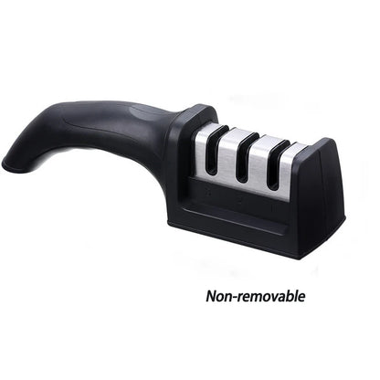 Handheld 3-Stage Knife Sharpener – Multi-Function Quick Sharpening Tool with Non-Slip Base