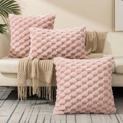 4-Piece Soft Decorative Cushion Cover Set 18x18 Inch – Removable Washable Pillowcase for Sofa & Bedroom