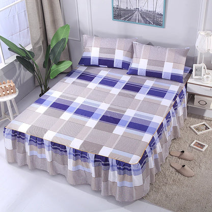 Flower Bedspread Non-Slip Bed Sheet Set – Soft Home Bedding Cover for King & Queen Size (1.5M/1.8M/2M)