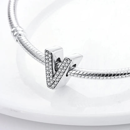 925 Sterling Silver 26 Alphabet Letters Charm Bead – DIY Birthday Jewelry