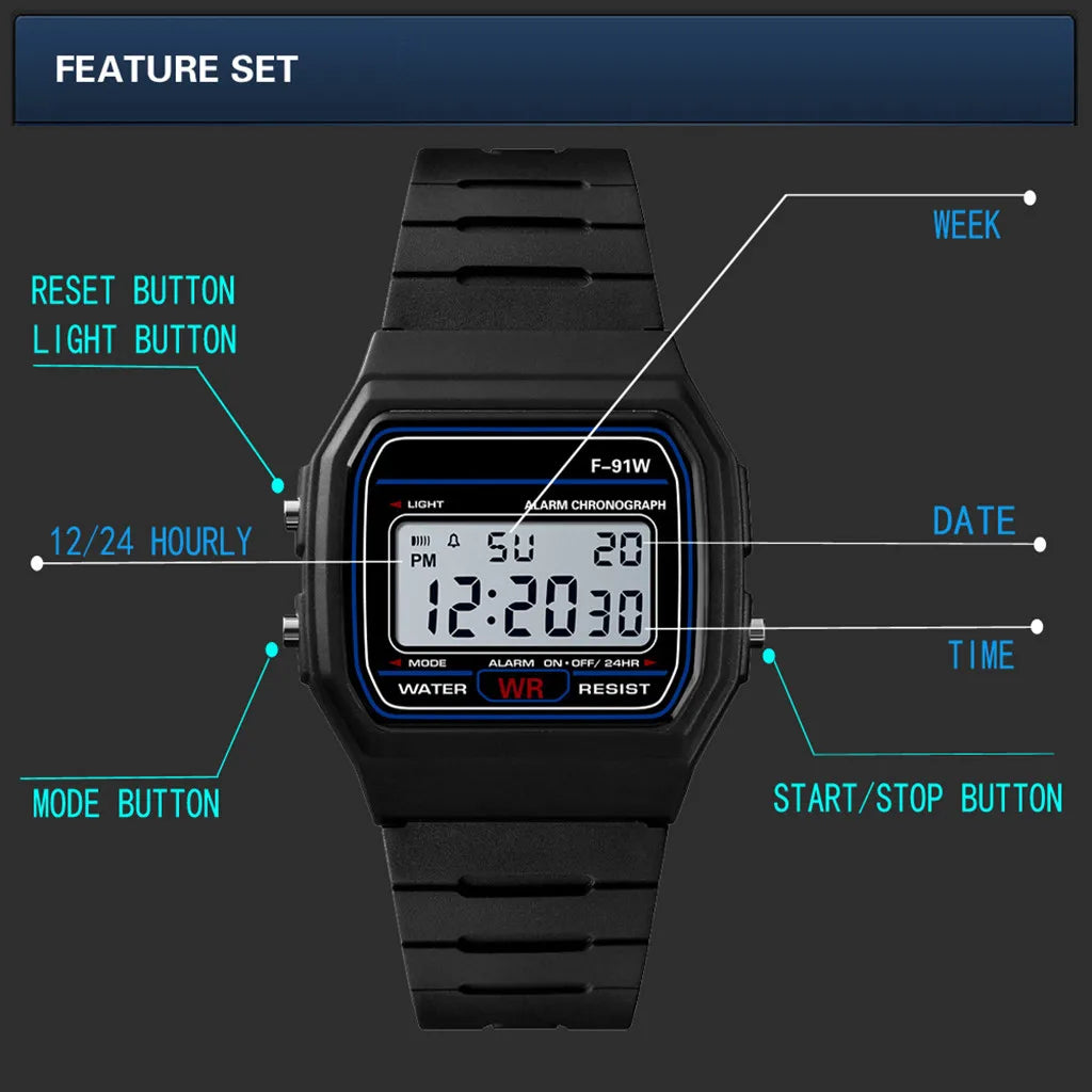 Sports Watch Men women Analog Digital Military Armys Sport LED Water Resistant Wrist Watch Band adjustable JP quartz movement