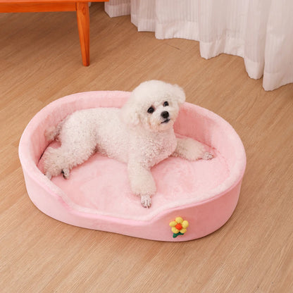 All-Season Plush Pet Bed - Windproof, Elastic Kennel Mat for Dogs & Cats - BeeTrendyShop.COM