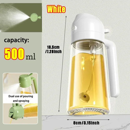 2-in-1 Kitchen Oil Sprayer & Brush – Glass Olive Oil Bottle with Anti-Leakage Design