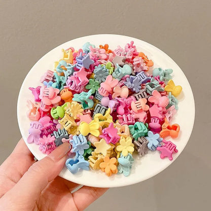 30Pcs Cute Mini Hair Claw Clips Set – Colorful Cartoon Hairpins for Girls & Kids