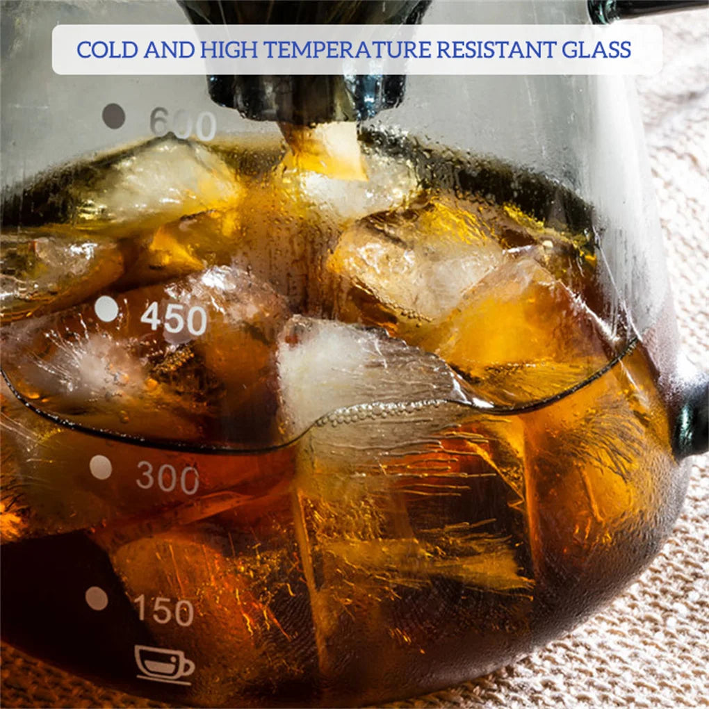 Glass Coffee Server 600ml Reusable Iced Tea Drink Pour Over Brewing Drip Household Camp Pot Drinkware Accessories