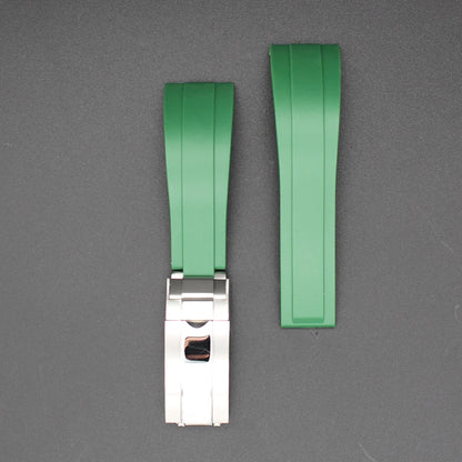 Silicone Watch Strap 20mm with Stainless Steel Buckle – Compatible with Rolex Daytona, SKY-DWELLER, YACHT-MASTER & NH35 Watches